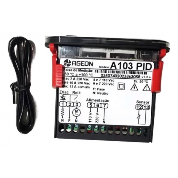 Controlador De Temperatura Ageon A103pid Chocadeiras Estufas